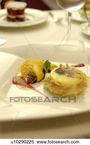 Stock Photography - Plate of citrus fruits terrine. Fotosearch