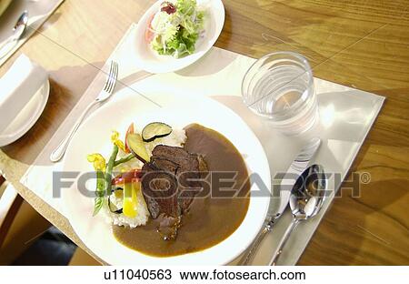 Plate of curry and rice View Large Photo Image Stock Image - Plate of curry and rice. Fotosearch