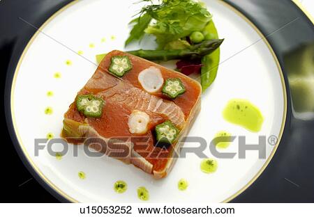 Plate of red bell pepper terrine View Large Photo Image Stock Image - Plate of red bell pepper terrine. Fotosearch