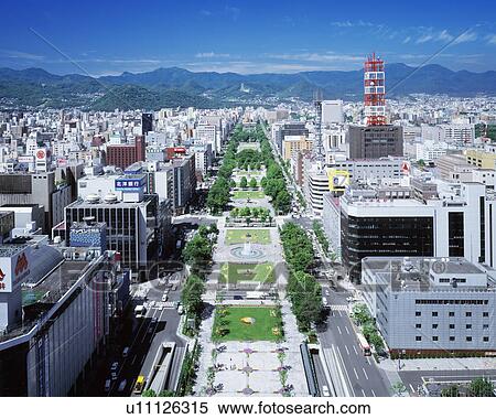 Sapporo odori park, Hokkaido Prefecture, Japan View Large Photo Image Stock Photography - Sapporo odori park, Hokkaido Prefecture, Japan. Fotosearch