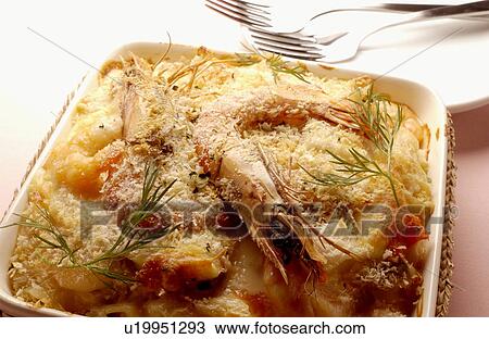 Stock Image - Seafood gratin. Fotosearch