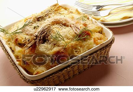 Seafood gratin View Large Photo Image Stock Photo - Seafood gratin. Fotosearch