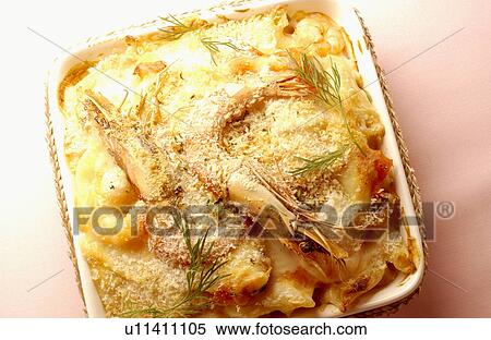 Seafood gratin View Large Photo Image Stock Photography - Seafood gratin. Fotosearch