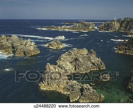 Stock Image - Senkaku Bay, Niigata Prefecture, Honshu, Japan. Fotosearch