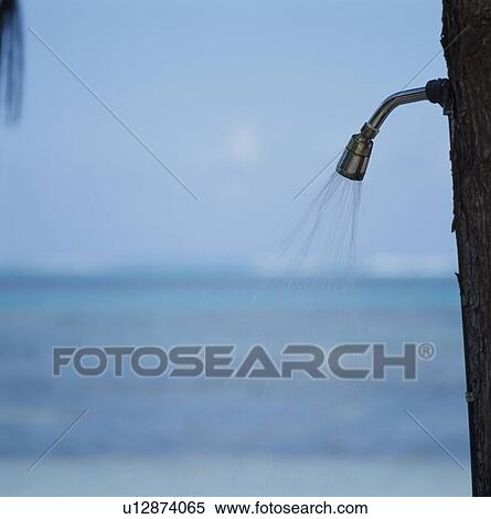 Stock Photography - Shower at a beach. Fotosearch