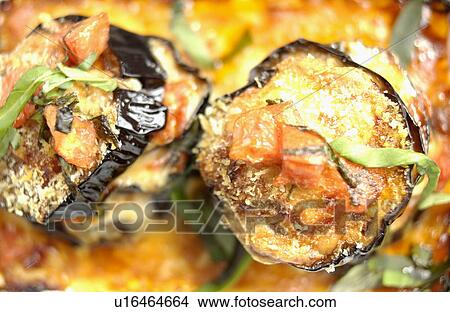 Slices of eggplant cooked with cheese View Large Photo Image Picture - Slices of eggplant cooked with cheese. Fotosearch