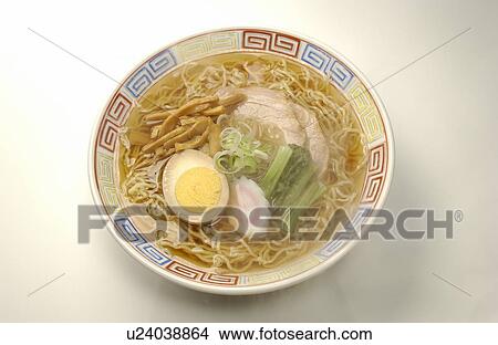 Soy sauce ramen in a bowl View Large Photo Image Picture - Soy sauce ramen in a bowl. Fotosearch
