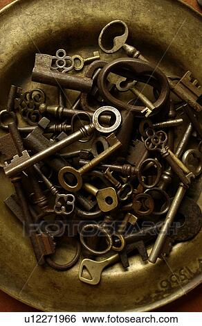 Stack of rusted keys View Large Photo Image Stock Photograph - Stack of rusted keys. Fotosearch