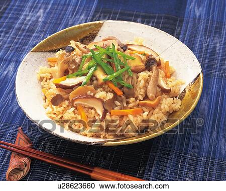 Steamed rice with mushrooms View Large Photo Image Stock Image - Steamed rice with mushrooms. Fotosearch