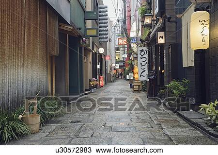 Street View of Houzenji Row View Large Photo Image Stock Image - Street View of Houzenji Row. Fotosearch