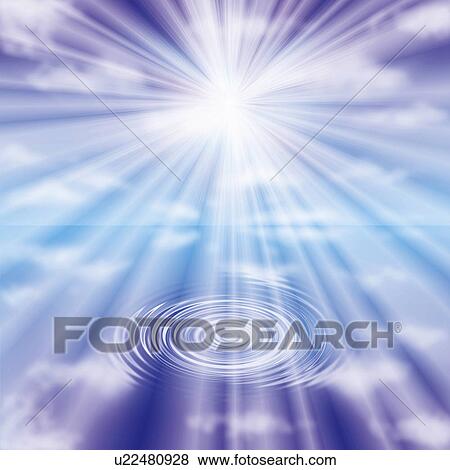 Stock Photo - Sunbeam and rippled water. Fotosearch