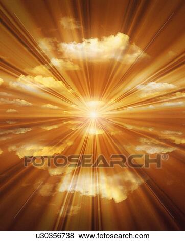 Sunbeams breaking through clouds View Large Photo Image Stock Photo - Sunbeams breaking through clouds. Fotosearch