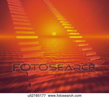 Sunset and Stairs View Large Photo Image Stock Photo - Sunset and Stairs. Fotosearch