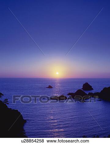 Sunset at Okuirozaki coast, Shizuoka Prefecture, Japan View Large Photo Image Stock Photo - Sunset at Okuirozaki coast, Shizuoka Prefecture, Japan. Fotosearch