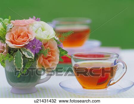 Tea time outdoors View Large Photo Image Stock Image - Tea time outdoors. Fotosearch