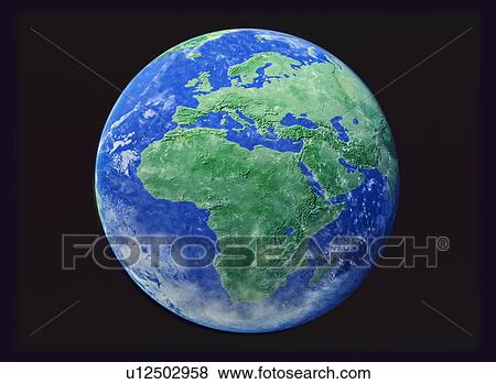 Stock Photo - The earth, black background. Fotosearch