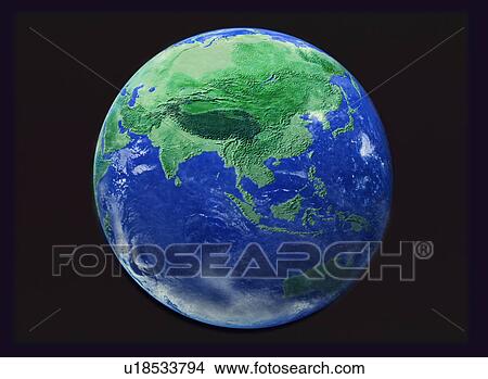 The earth, computer graphic, black background View Large Photo Image Picture - The earth, computer graphic, black background. Fotosearch
