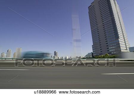The view from car window, blurred motion, Tokyo prefecture, Japan View Large Photo Image Stock Photograph - The view from car window, blurred motion, Tokyo prefecture, Japan. Fotosearch