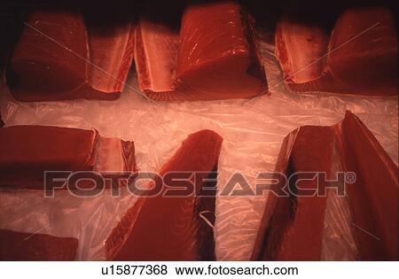 Stock Photo - Tuna Cut in Pieces. Fotosearch