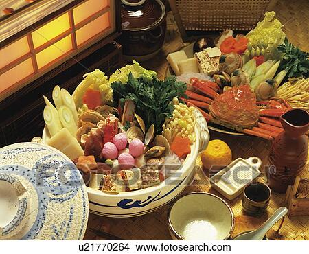 Vegetable and seafood in pots View Large Photo Image Picture - Vegetable and seafood in pots. Fotosearch
