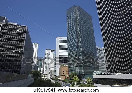 Stock Image - View of Downtown Umeda in Osaka . Fotosearch