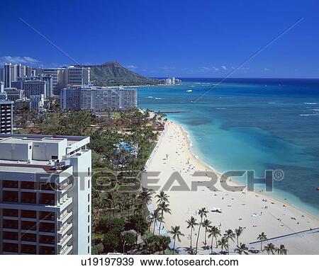 Stock Photo - Waikiki beach, Hawaii, USA. Fotosearch
