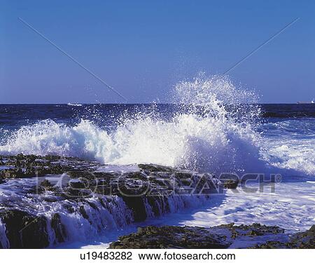 Waves breaking on rock, Fukuoka city, Fukuoka prefecture, Japan View Large Photo Image Stock Image - Waves breaking on rock, Fukuoka city, Fukuoka prefecture, Japan. Fotosearch