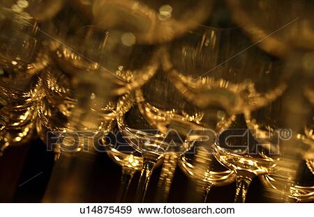 Stock Photo - Wineglasses, close up, black background. Fotosearch