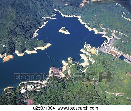 Aerial view of Sameura Dam, Kochi Prefecture, Japan View Large Photo Image Picture - Aerial view of Sameura Dam, Kochi Prefecture, Japan. Fotosearch
