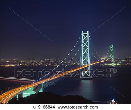 Akashi Kaikyo Bridge, Hyogo Prefecture, Japan View Large Photo Image Picture - Akashi Kaikyo Bridge, Hyogo Prefecture, Japan. Fotosearch