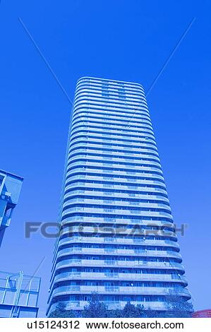 Stock Image - Apartment building in Kobe, Hyogo Prefecture, Japan. Fotosearch