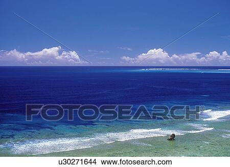 Picture - Blue sea and sky, Miyako-jima, Okinawa Prefecture, Japan. Fotosearch