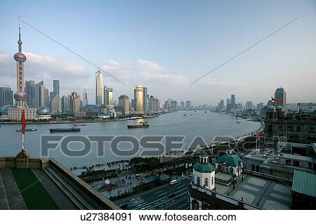 City view of Shanghai and the Huangpu river, Shanghai, China View Large Photo Image Stock Image - City view of Shanghai and the Huangpu river, Shanghai, China. Fotosearch
