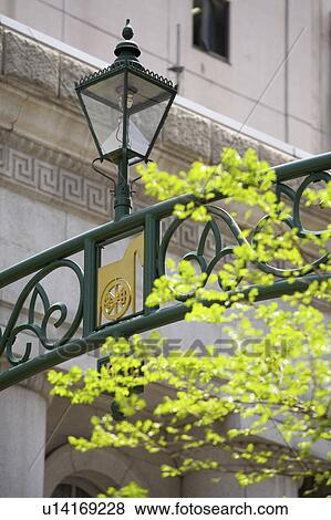 Stock Photo - Gas lamp on a carriage way, Naka-ku, Yokohama, Kanagawa Prefecture, Japan. Fotosearch