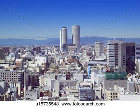 JR Central Towers and surrounding buildings, Naka-ku, Nagoya, Aichi Prefecture, Japan View Large Photo Image Stock Photo - JR Central Towers and surrounding buildings, Naka-ku, Nagoya, Aichi Prefecture, Japan. Fotosearch