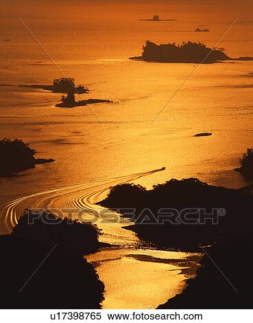 Stock Photography - Kujukushima Islands sunset, Nagasaki Prefecture, Japan. Fotosearch