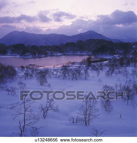 Stock Photograph - Lake Onogawa, Fukushima Prefecture, Japan. Fotosearch