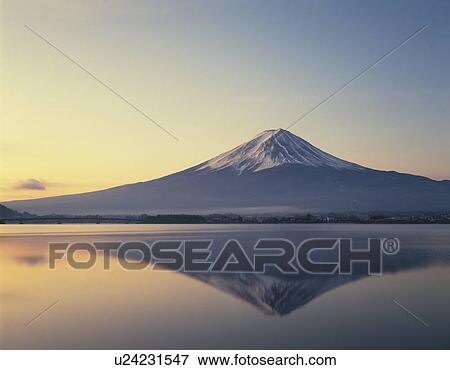 Mt. Fuji reflected in lake, Kawaguchiko, Yamanashi Prefecture, Japan View Large Photo Image Stock Photo - Mt. Fuji reflected in lake, Kawaguchiko, Yamanashi Prefecture, Japan. Fotosearch