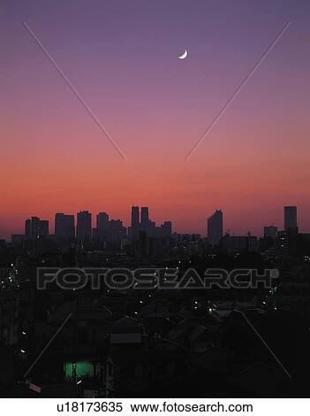 Stock Photography - Night time cityscape of Shinjuku, Tokyo, Japan. Fotosearch