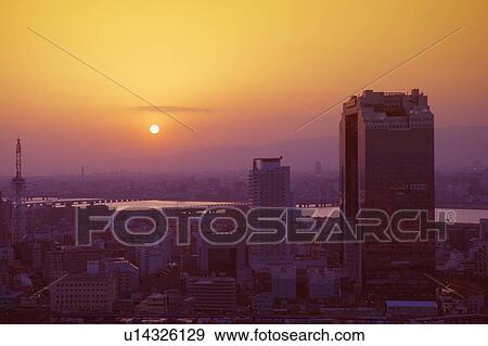 Osaka cityview in the evening, Kita-ku, Osaka, Japan View Large Photo Image Stock Photo - Osaka cityview in the evening, Kita-ku, Osaka, Japan. Fotosearch