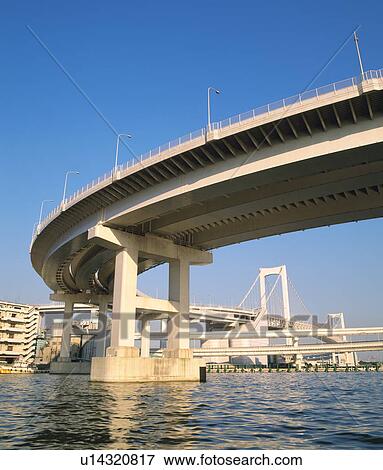 Stock Photo - Rainbow Bridge, Minato-ku, Tokyo, Japan. Fotosearch