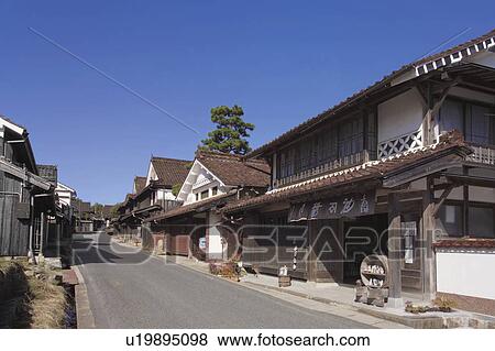 Rows of houses of Fukiya, Takahashi, Okayama Prefecture, Japan View Large Photo Image Stock Photo - Rows of houses of Fukiya, Takahashi, Okayama Prefecture, Japan. Fotosearch