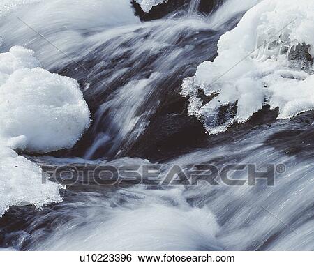Rushing river in winter View Large Photo Image Stock Photograph - Rushing river in winter. Fotosearch