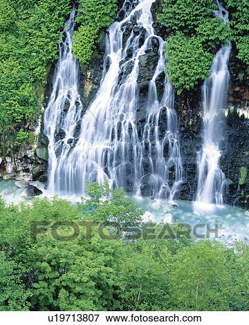 Shirahige Fall, Biei-machi, Hokkaido, Japan View Large Photo Image Stock Photo - Shirahige Fall, Biei-machi, Hokkaido, Japan. Fotosearch