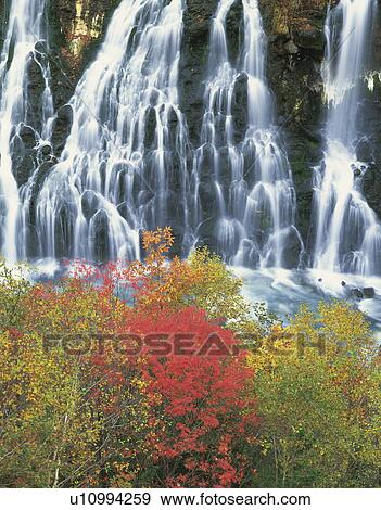 Shirahige waterfalls, Biei-machi, Hokkaido, Japan View Large Photo Image Stock Photo - Shirahige waterfalls, Biei-machi, Hokkaido, Japan. Fotosearch
