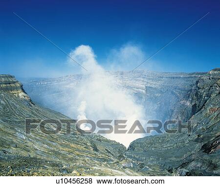Smoke billowing from a crater, Mt. Aso, Kumamoto Prefecture, Japan View Large Photo Image Stock Photo - Smoke billowing from a crater, Mt. Aso, Kumamoto Prefecture, Japan. Fotosearch