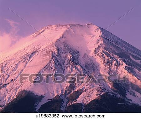Snow covered Mt. Fuji at sunrise, Yamanashi Prefecture, Japan View Large Photo Image Stock Image - Snow covered Mt. Fuji at sunrise, Yamanashi Prefecture, Japan. Fotosearch