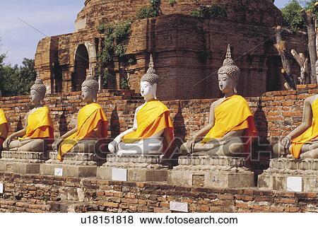 Stone Buddha statues in Ayutthaya, Thailand View Large Photo Image Stock Photo - Stone Buddha statues in Ayutthaya, Thailand. Fotosearch