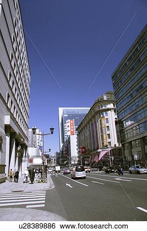 Street in Nihonbashi, Chuo-dori, Tokyo, Japan View Large Photo Image Stock Photograph - Street in Nihonbashi, Chuo-dori, Tokyo, Japan. Fotosearch