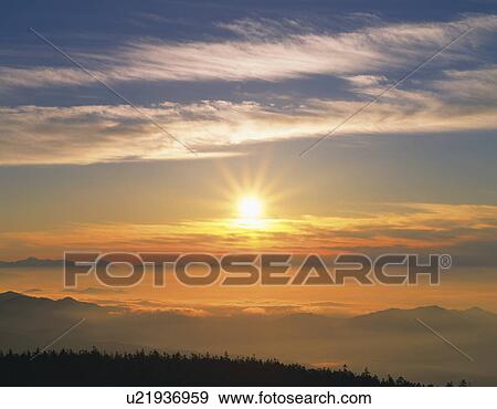 Sunrise, Kuni-mura, Gumma Prefecture, Japan View Large Photo Image Stock Photo - Sunrise, Kuni-mura, Gumma Prefecture, Japan. Fotosearch
